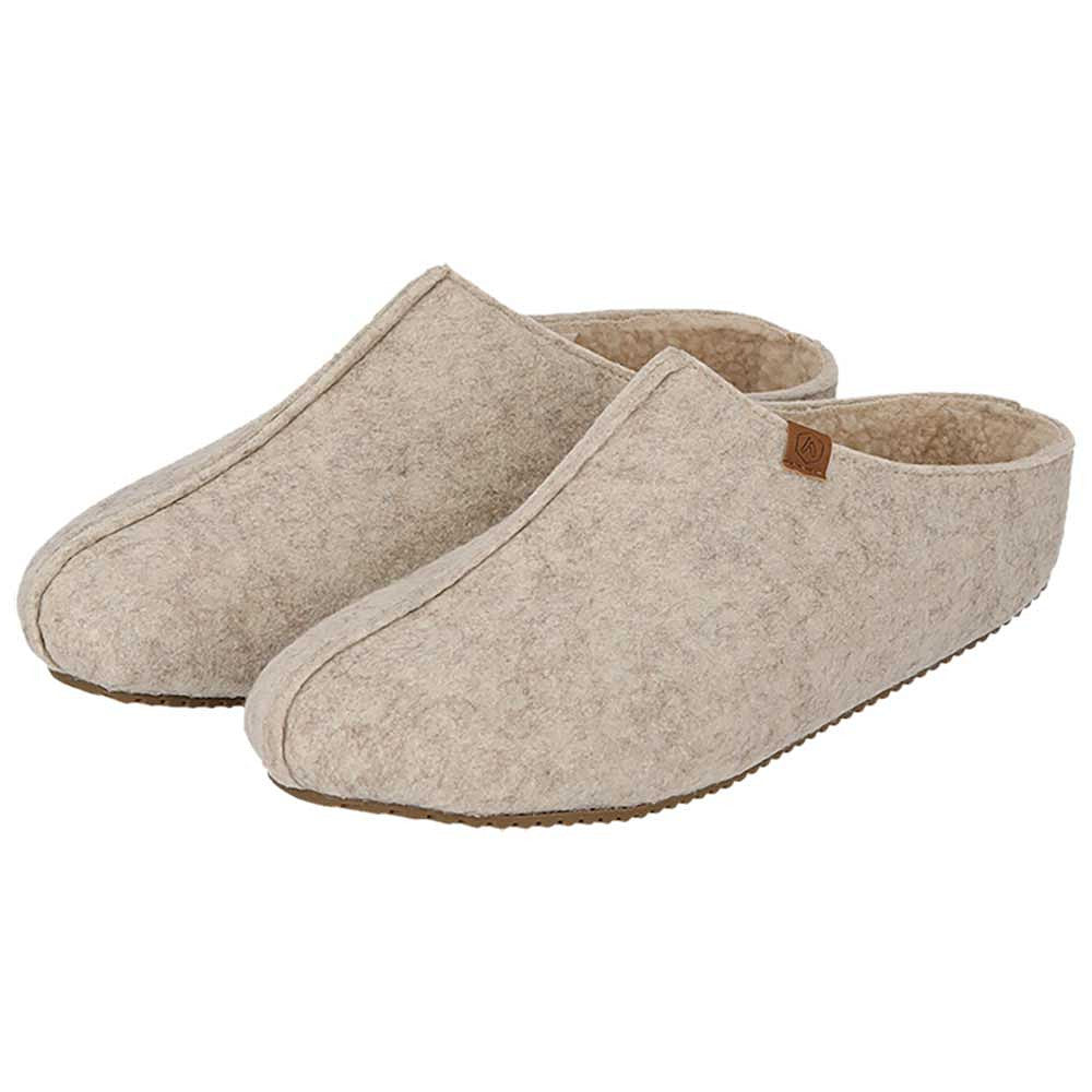 Apollo sloffen heren vilt in beige, ander aanzicht