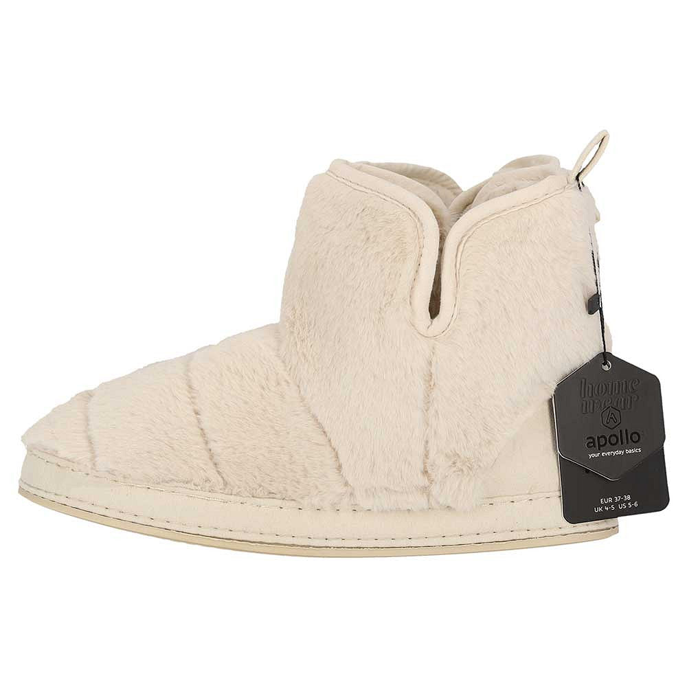 Apollo dames huissloffen hoog - imitatiebont in beige