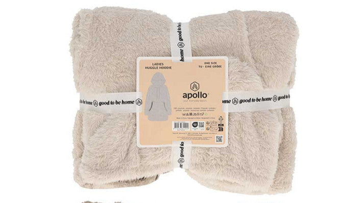 Beige dames hoodie voor herfst en winter, comfortabel en warm, perfect te combineren met teddy slippers