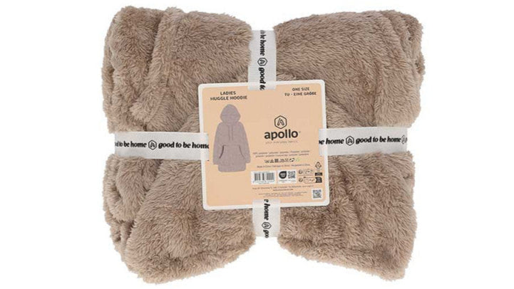 Taupe dames hoodie voor herfst en winter, comfortabel en warm, perfect te combineren met teddy slippers