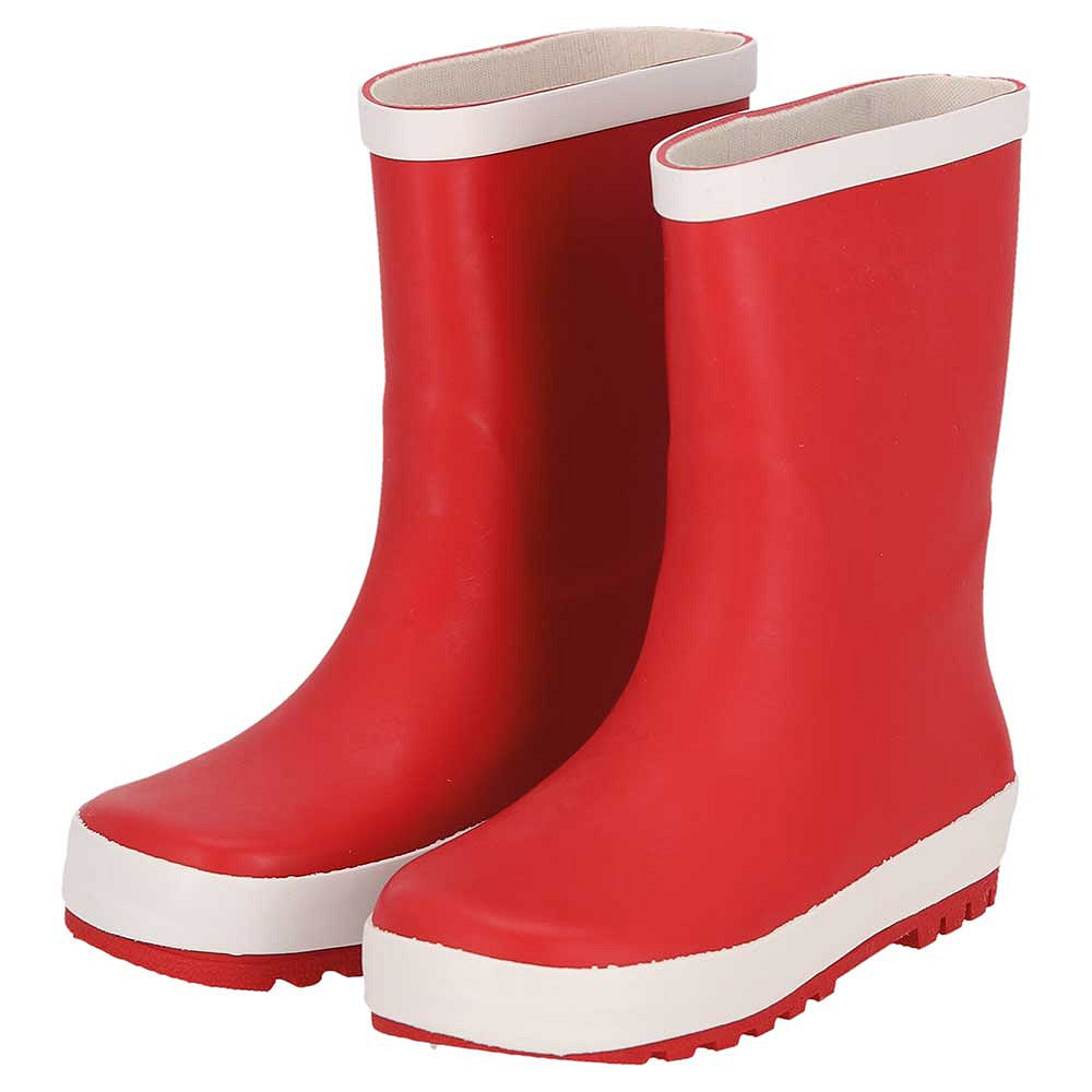 XQ kinder regenlaarzen rubber - effen kleuren in rood, zijaanzicht