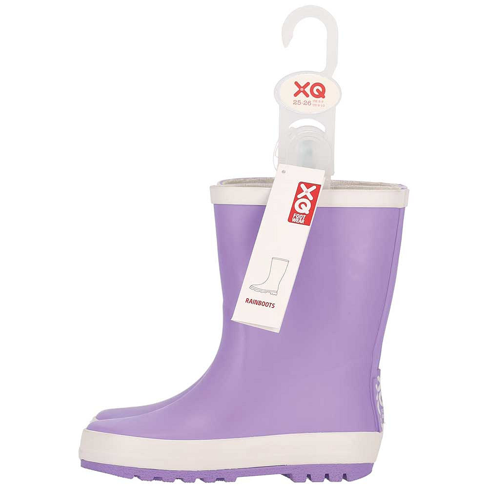 XQ kinder regenlaarzen rubber - effen kleuren in paars