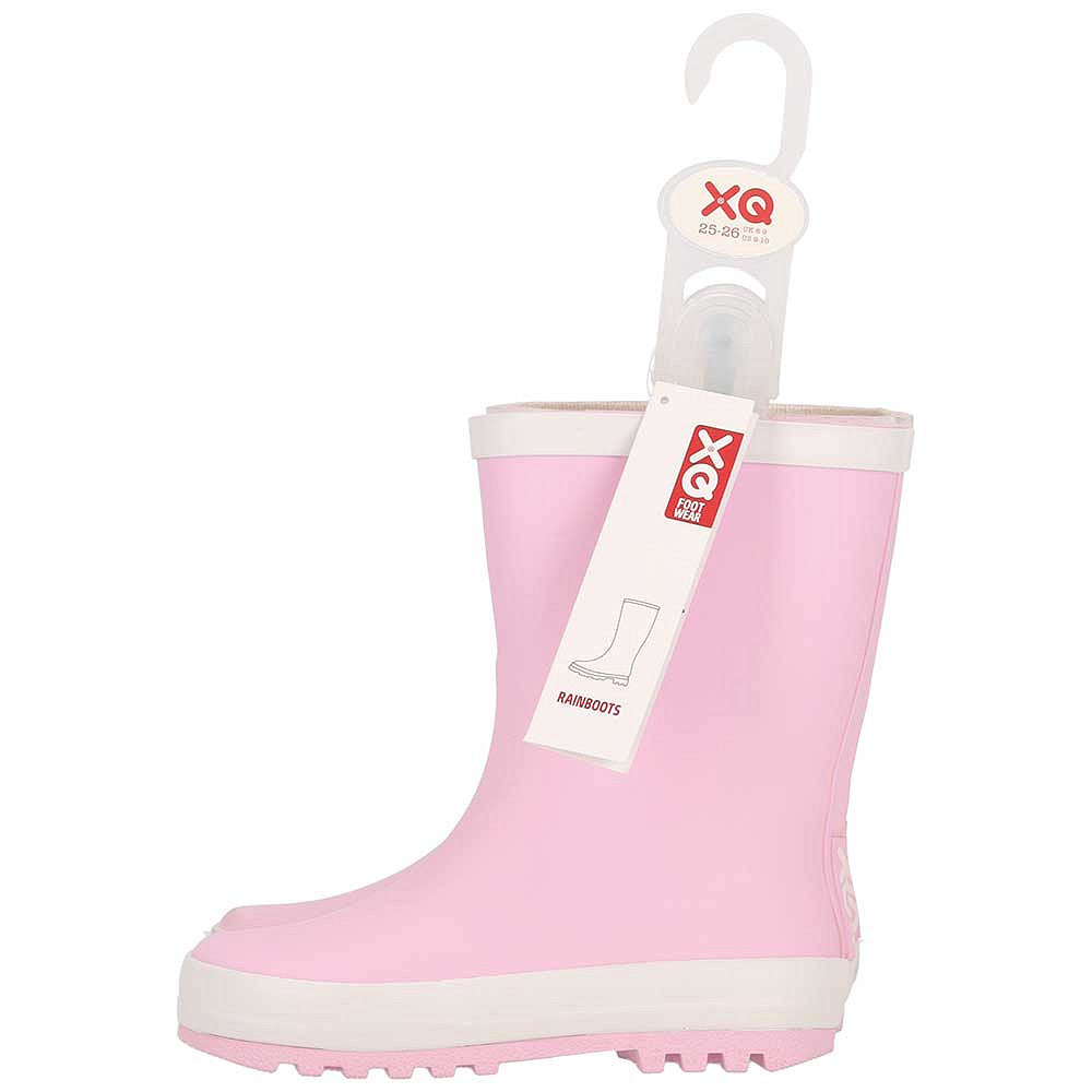 XQ kinder regenlaarzen rubber - effen kleuren in roze