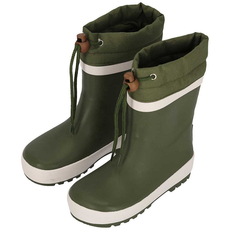 XQ kids rubber regenlaarzen in stoer khaki groen voor kinderen