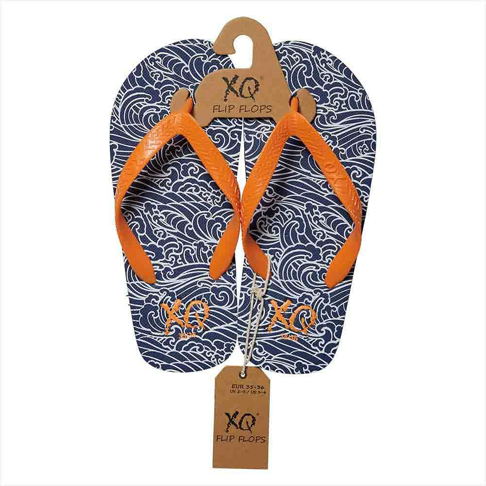 Bovenaanzicht XQ jongens slippers in blauw met elastisch bandje