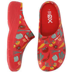 XQ Dames tuinklompen met vrolijke groenten print