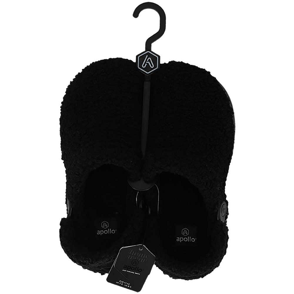 Apollo clogsloffen heren teddy in zwart