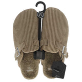 Apollo sloffen heren corduroy met gesp in taupe