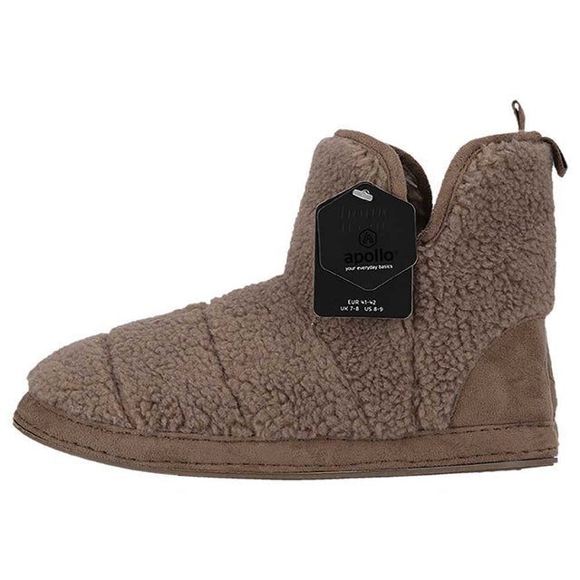 Apollo hoge sloffen heren teddy in taupe
