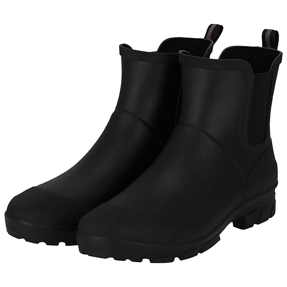 XQ heren regenlaarzen rubber - laag in zwart, zijaanzicht