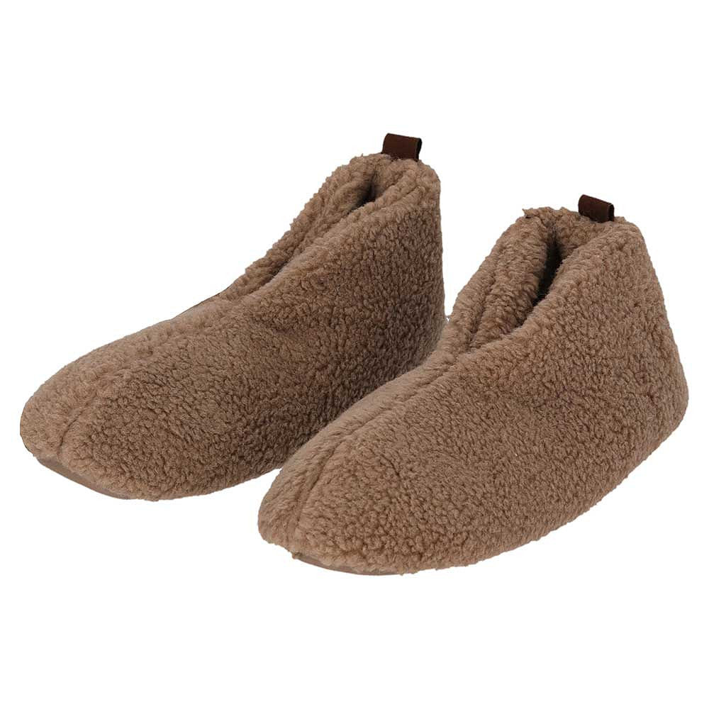 Apollo dames muiltjes teddy in beige, zijaanzicht