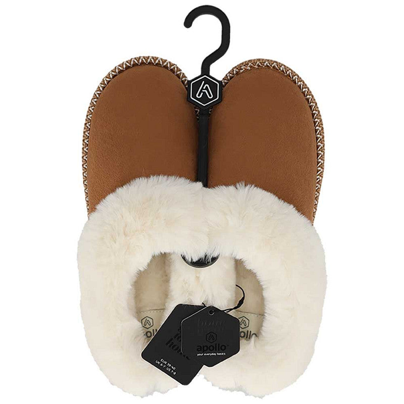 Apollo Dames Home Sloffen Teddy Cognac – zachte sloffen voor thuis