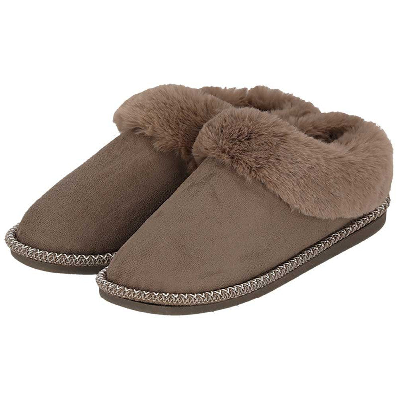 Apollo Dames Home Sloffen Teddy Taupe – zachte sloffen voor thuis