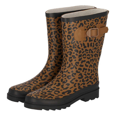 XQ vrouwen luipaard regenlaarzen met waterdichte rubber en trendy luipaardprint voor dames