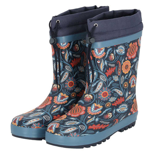 XQ Dames Regenlaarzen Bloemenprint Navy