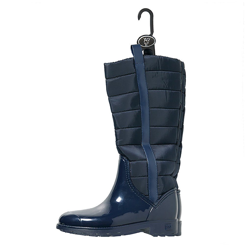 XQ dames regenlaarzen gewatteerd met fleecevoering in navy