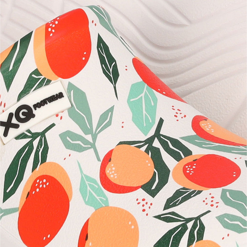 XQ Dames Tuinklompen met Sinaasappel Print - Instap & Lichtgewicht