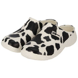 XQ dames tuinklompen met vrolijke koeienprint voor buitenleven liefhebbers
