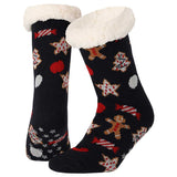 Zijaanzicht Apollo kerst sokken in blauw toont de feestelijke designs en comfortabele pasvorm