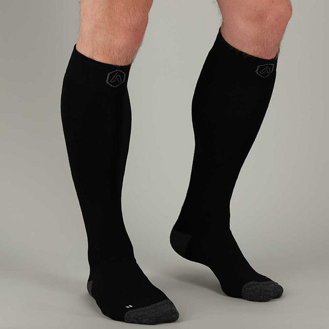 Apollo skisokken volwassenen zwart voordeelverpakking 2 paar met verstevigde zones