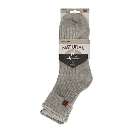 Apollo dames alpaca sokken grijs met natuurlijke alpaca wol vezels voor luxe comfort