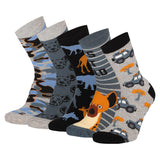 Zijaanzicht Apollo kinder safari sokken toont de comfortabele pasvorm en vrolijke designs