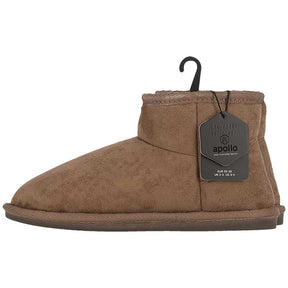 Apollo kinder huissloffen hoog - suèdelook met teddy in taupe