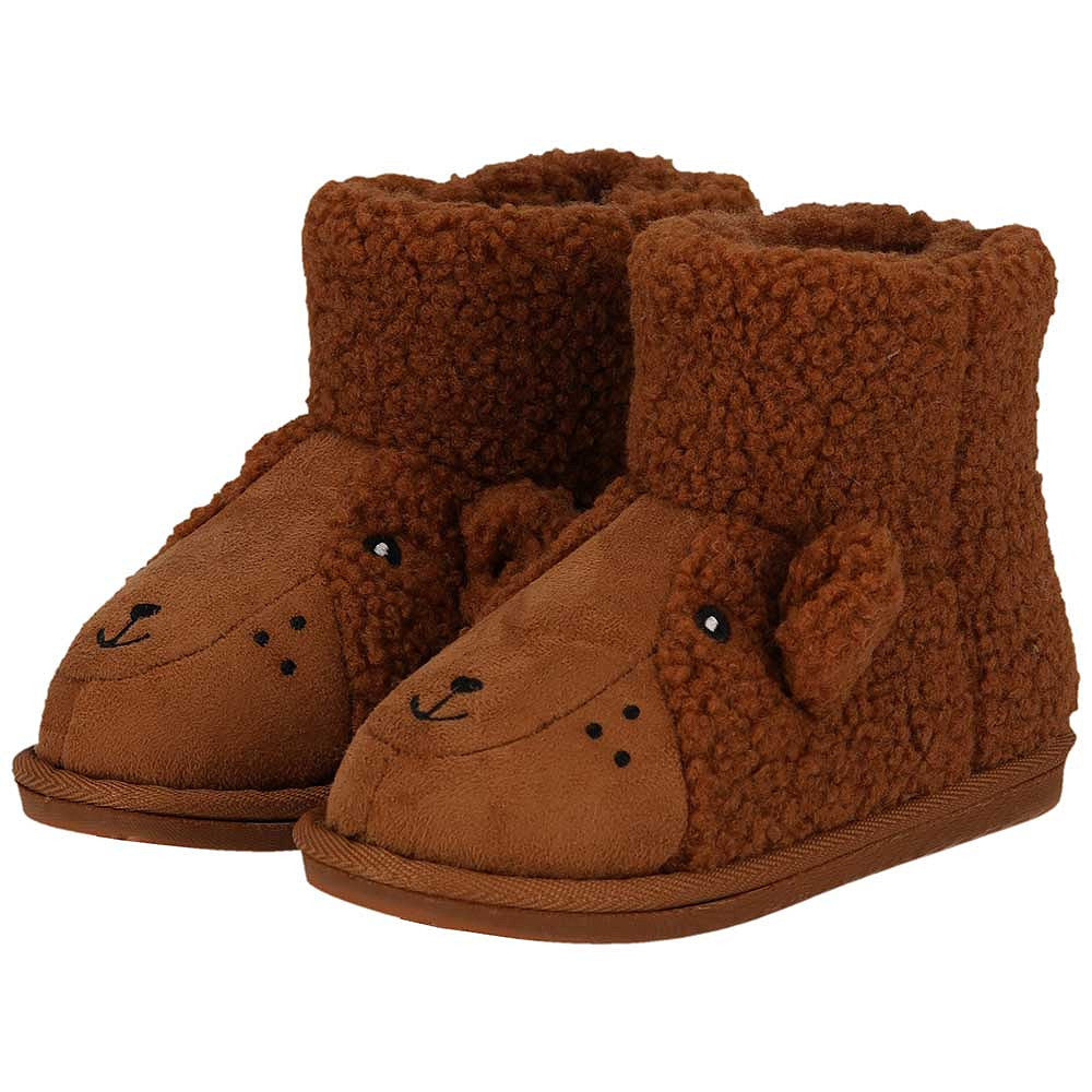 Apollo kinder huissloffen dieren - teddy in beer, zijaanzicht