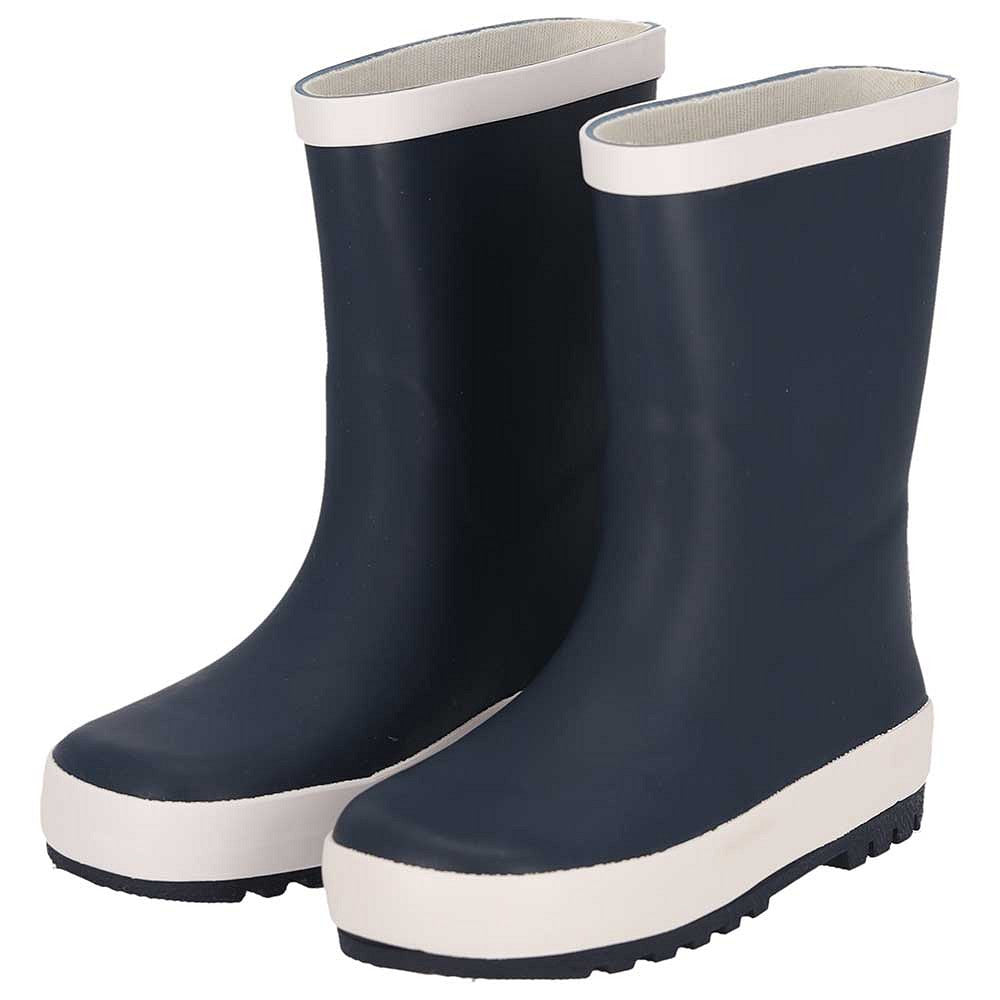 XQ kinder regenlaarzen rubber - effen kleuren in navy, zijaanzicht