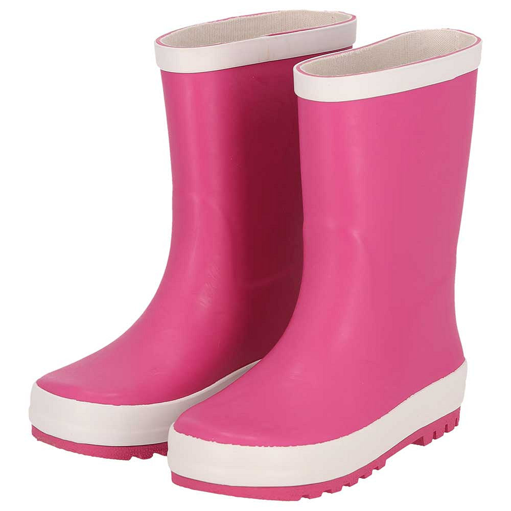 XQ kinder regenlaarzen rubber - effen kleuren in fuchsia, zijaanzicht
