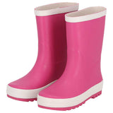 XQ kinder regenlaarzen rubber - effen kleuren in fuchsia, zijaanzicht