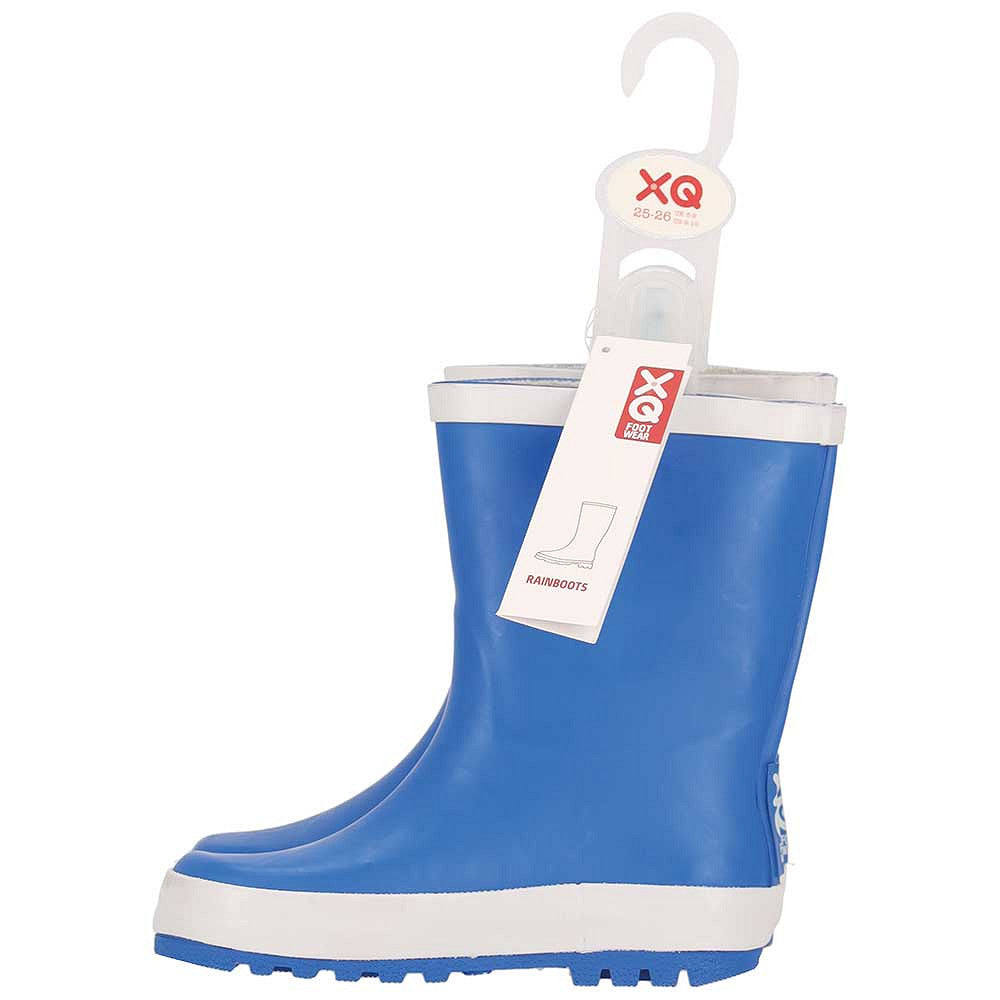 XQ kinder regenlaarzen rubber - effen kleuren in kobaltblauw