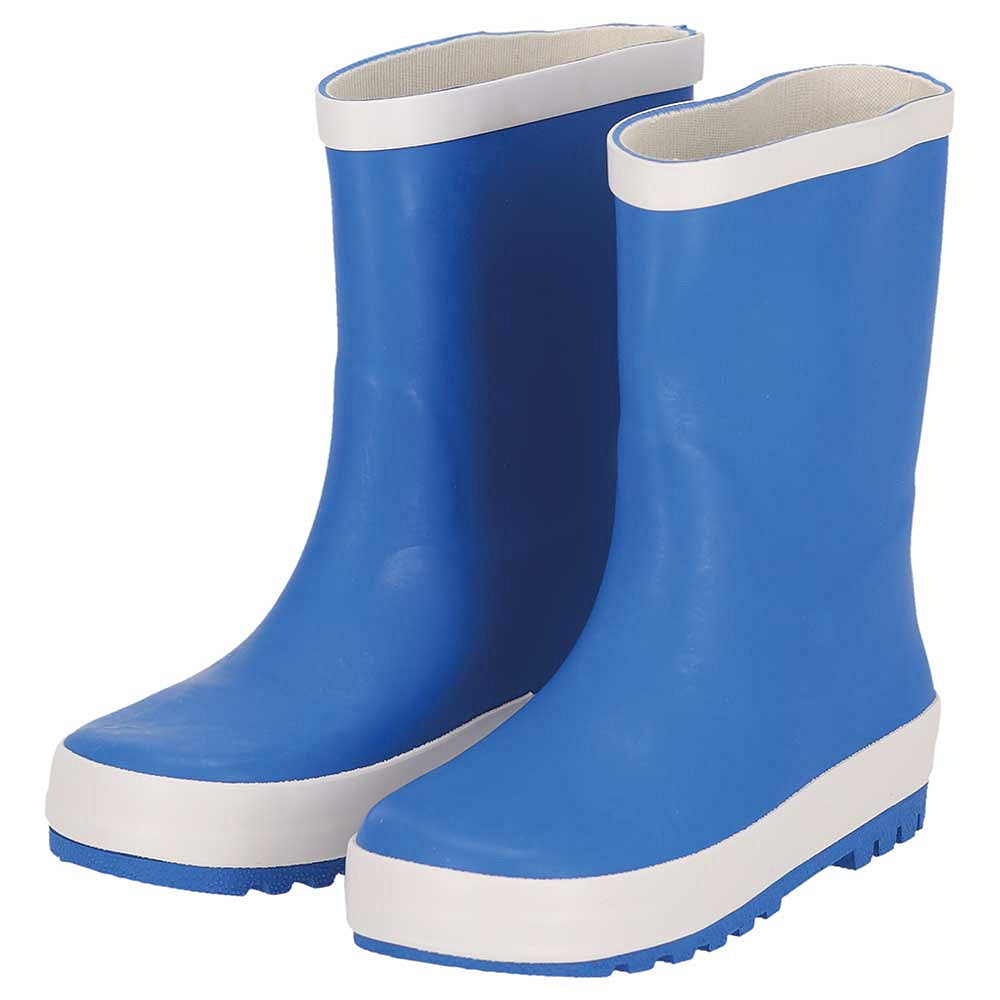 XQ kinder regenlaarzen rubber - effen kleuren in kobaltblauw, zijaanzicht