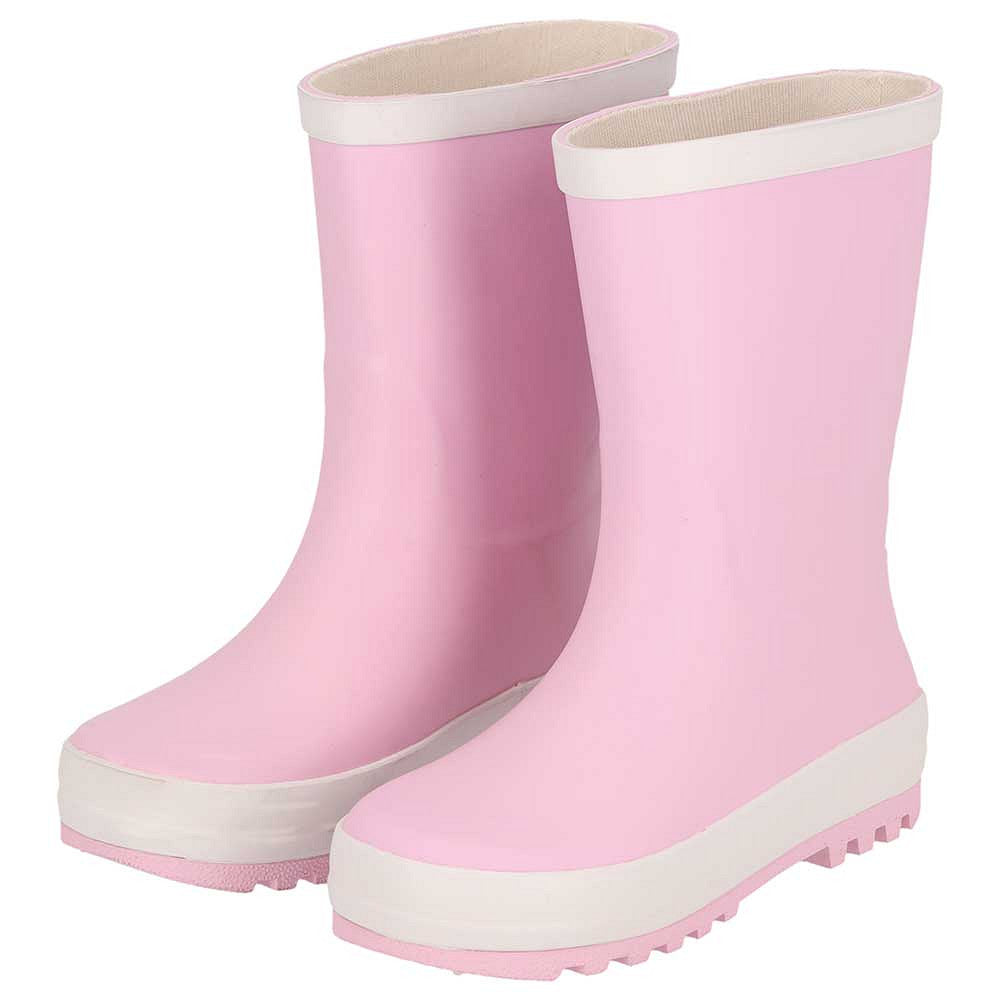 XQ kinder regenlaarzen rubber - effen kleuren in roze, zijaanzicht