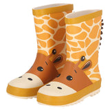 XQ kids rubber regenlaarzen met girafprint in vrolijke kleuren