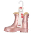 XQ kinder chelsea regenlaarzen met teddyvoering in roze metallic