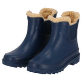 XQ kinder chelsea regenlaarzen met teddyvoering in blauw, zijaanzicht