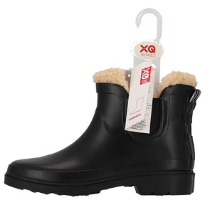 XQ kinder chelsea regenlaarzen met teddyvoering in zwart