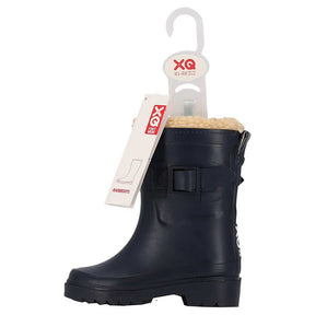 XQ kinderregenlaarzen navy met warme voering