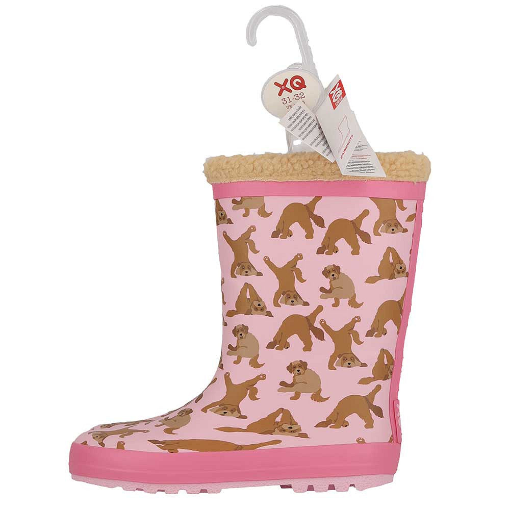 XQ kinder regenlaarzen dierenprint met voering in hond