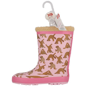 XQ kinder regenlaarzen dierenprint met voering in hond