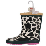 XQ kinder regenlaarzen dierenprint met voering in koe