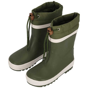 XQ kids rubber regenlaarzen in stoer khaki groen voor kinderen