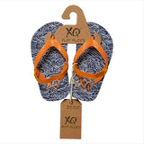 Bovenaanzicht XQ jongens slippers in blauw met elastisch bandje