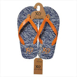 Bovenaanzicht XQ jongens slippers in blauw met elastisch bandje