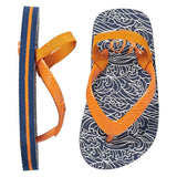 Zijaanzicht XQ jongens blauwe slippers met ergonomische pasvorm