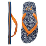 Zijaanzicht XQ jongens blauwe slippers met ergonomische pasvorm
