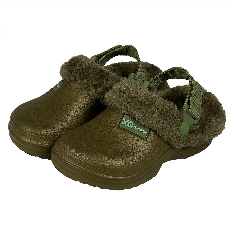 XQ kids klompen bontje groen - instap kinderklompen met bont
