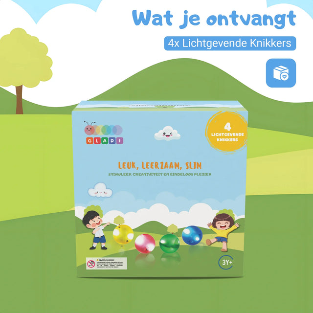 Gladi Magnetic Tiles led knikkers met lichtgevende verlichting voor knikkerbanen