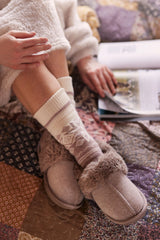 Apollo Dames Huissloffen Beige - Vilt & Bont